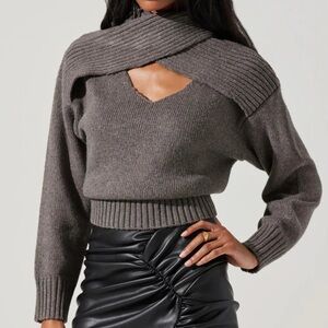 Astr Gray Cowl Neck Sweater